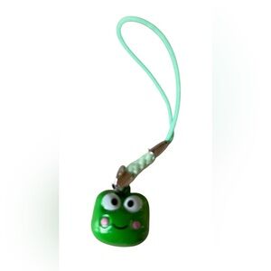 Green Frog cell phone charm